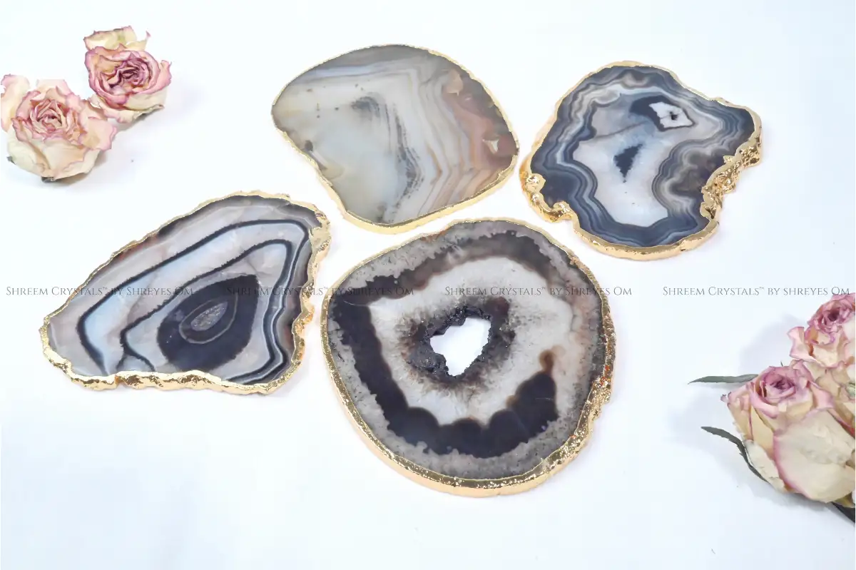 Black Agate Coaster (Pack of 4)