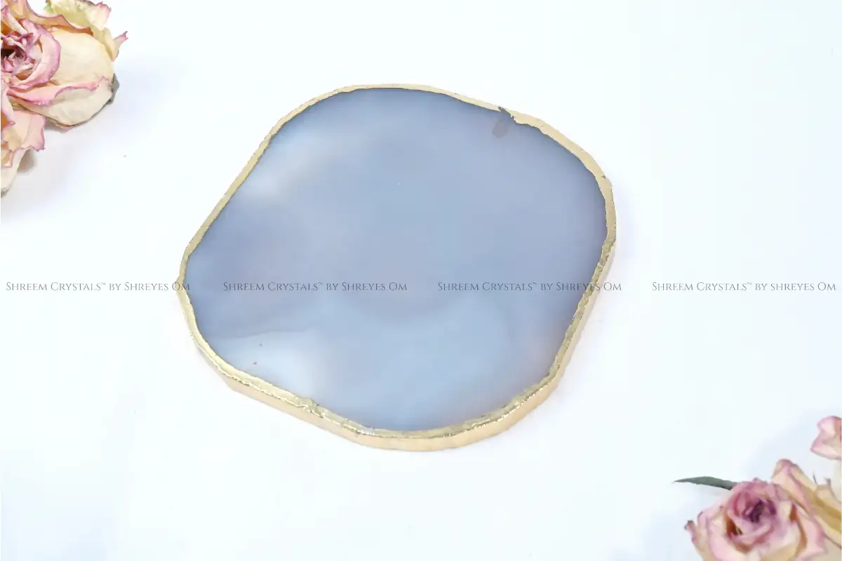 Grey Agate Coaster – Shreem Crystals