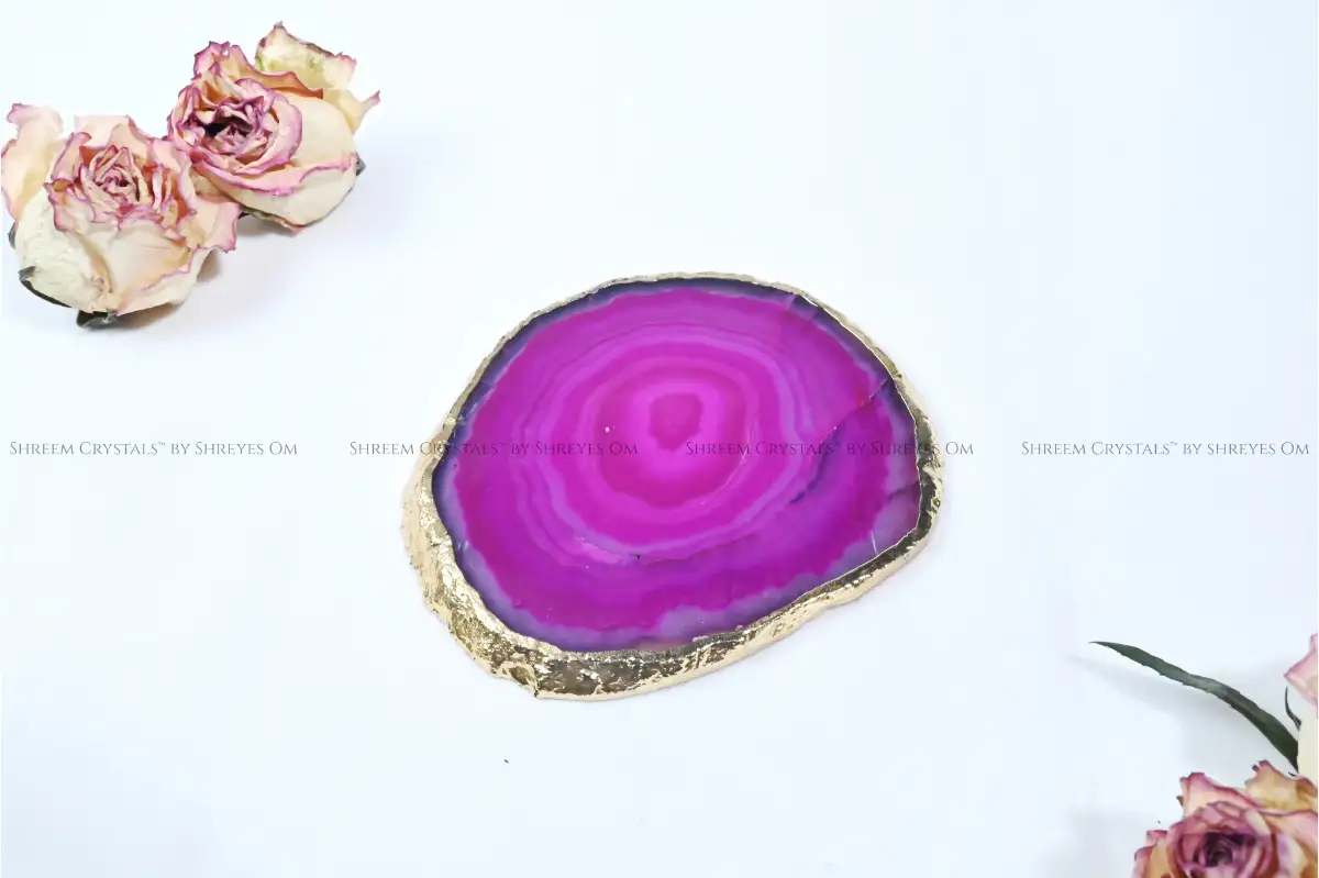 Pink Agate Coaster 1