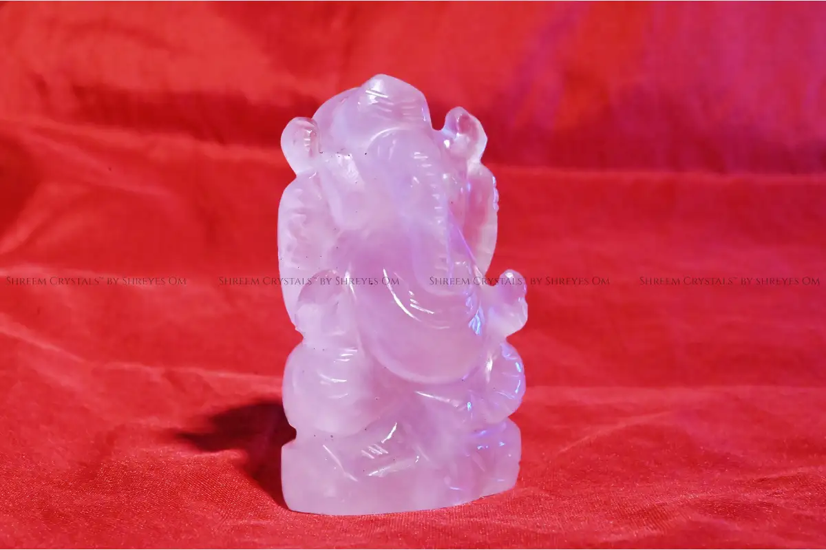 Rose Quartz Ganesha L1 – Shreem Crystals