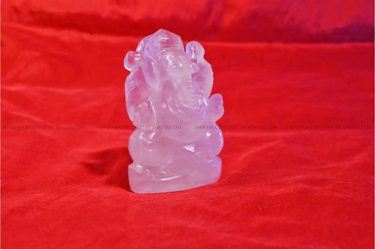 Rose Quartz Ganesha L3 – Shreem Crystals