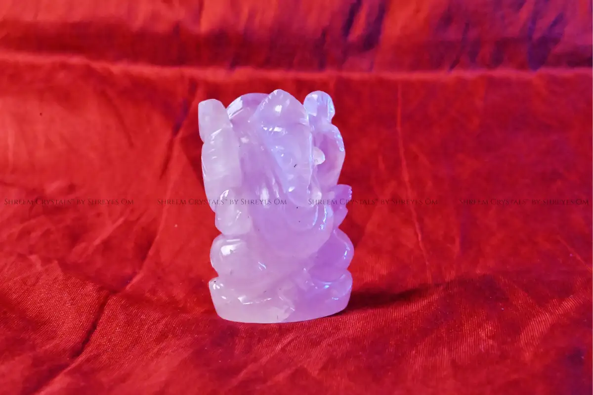 Rose Quartz Ganesha M1 – Shreem Crystals