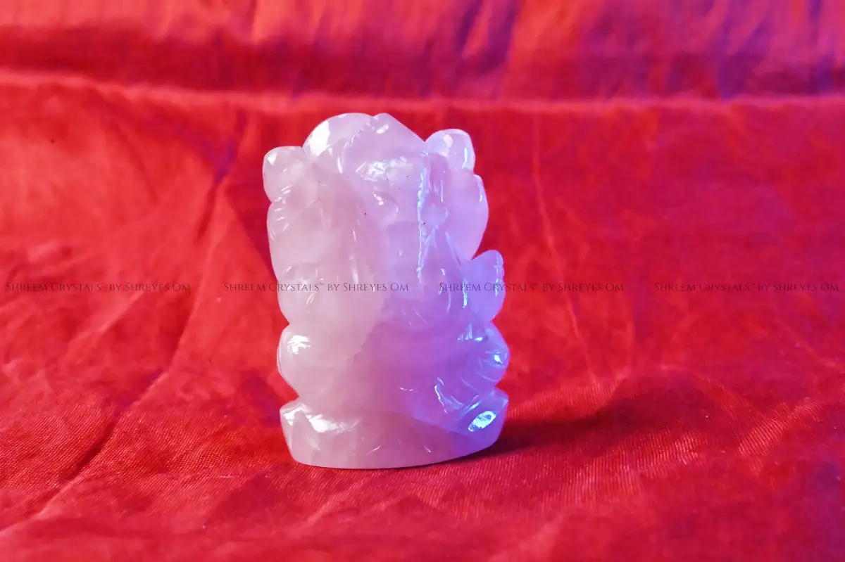 Rose Quartz Ganesha M2 – Shreem Crystals