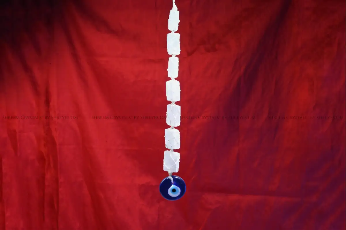 Selenite Evil Eye Hanger – Shreem Crystals