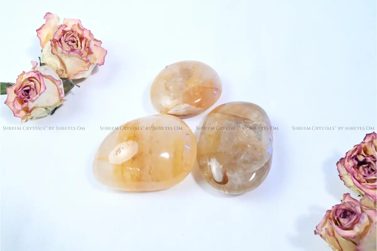 Golden Healer Quartz Palm Stone – Shreem Crystals