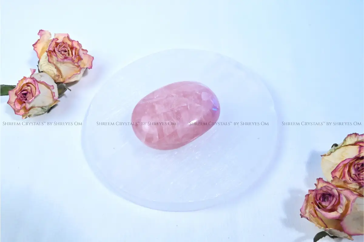 Rose Quartz Dark Palm Stone A