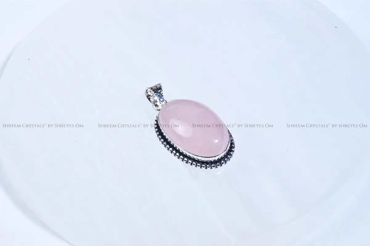 Rose Quartz Cabochon Pendant – Shreem Crystals