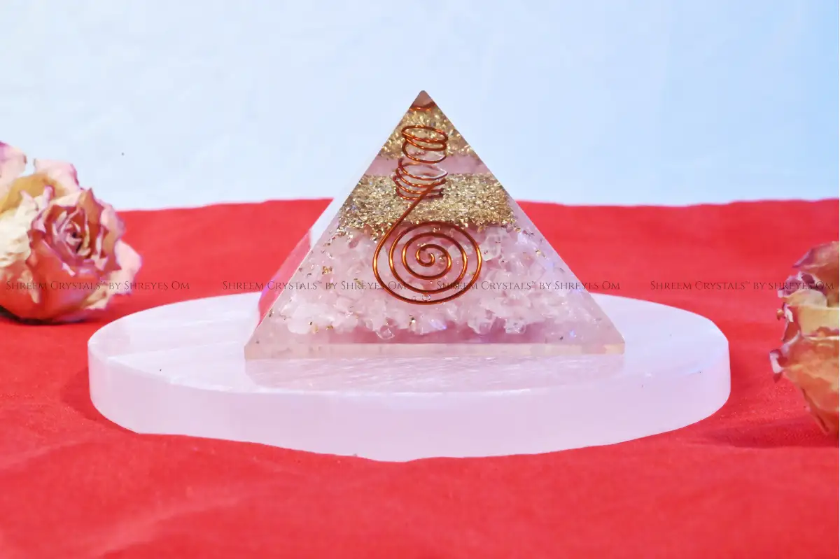 Rose Quartz Orgone Pyramid – Shreem Crystals