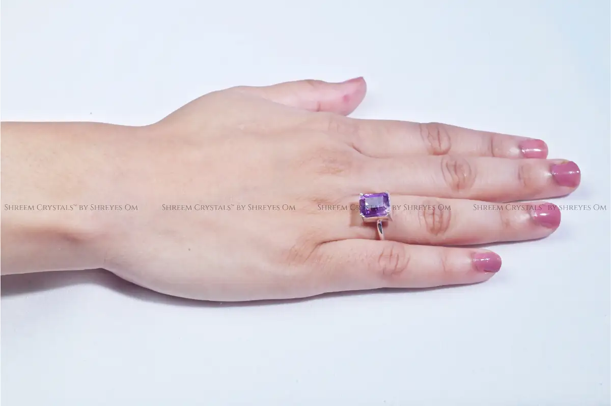 Faceted Amethyst Ring – Shreem Crystals