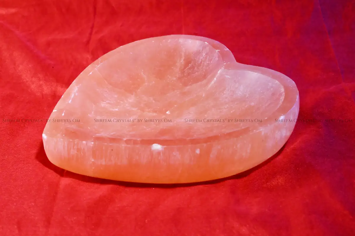 Orange Selenite Heart Bowl