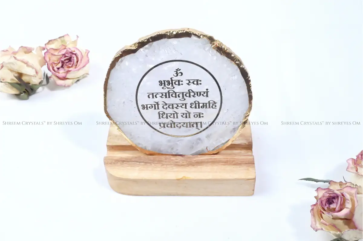 Gayatri Mantra Agate Showpiece – Shreem Crystals